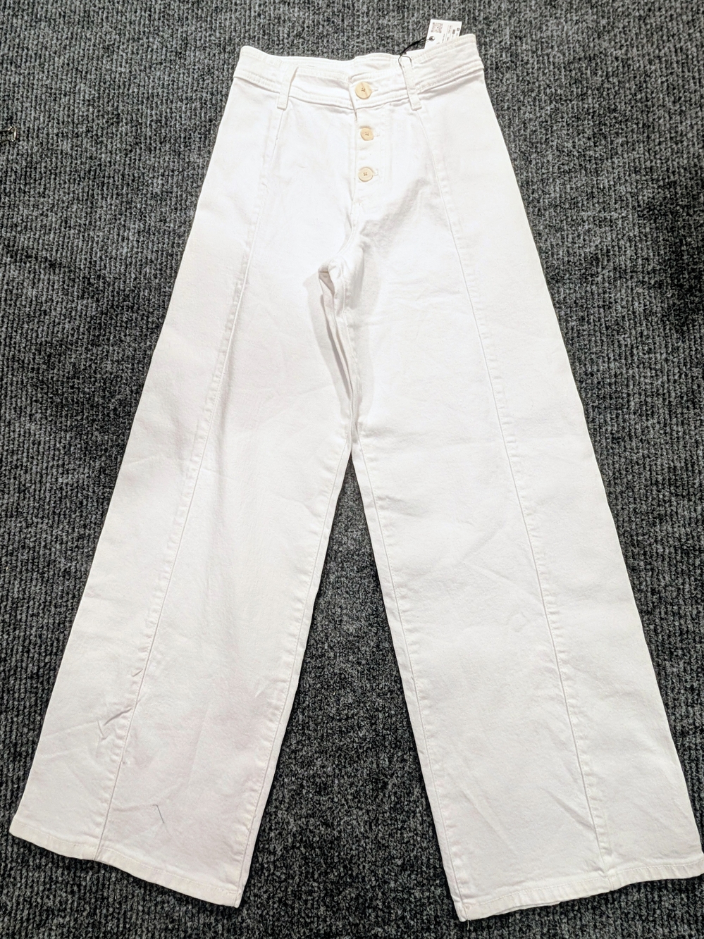 Zara White High-Rise Wide-Leg Jeans